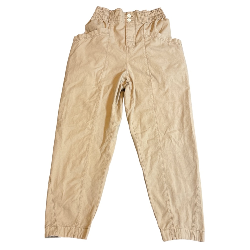 Free People Beige Paperbag Waist Casual Pants. Small